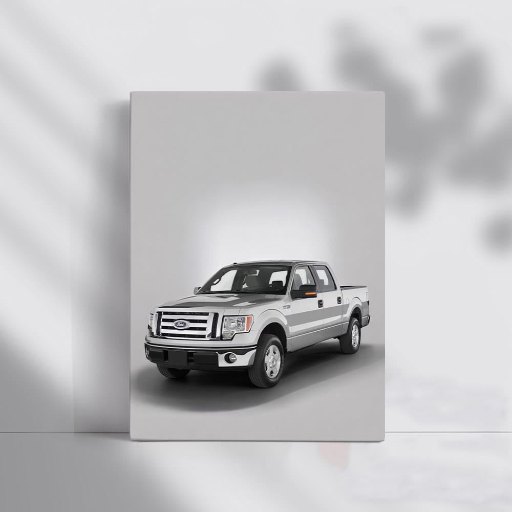 Ford F-Series Truck on Sleek Gray Background - Unstoppable Power