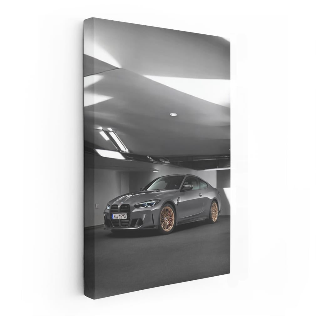 Elegant Grey BMW M4 with Gold Rims - Symphony of Style