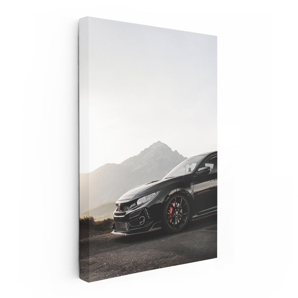Honda Civic Black - Mountain Adventure - Sleek and Bold