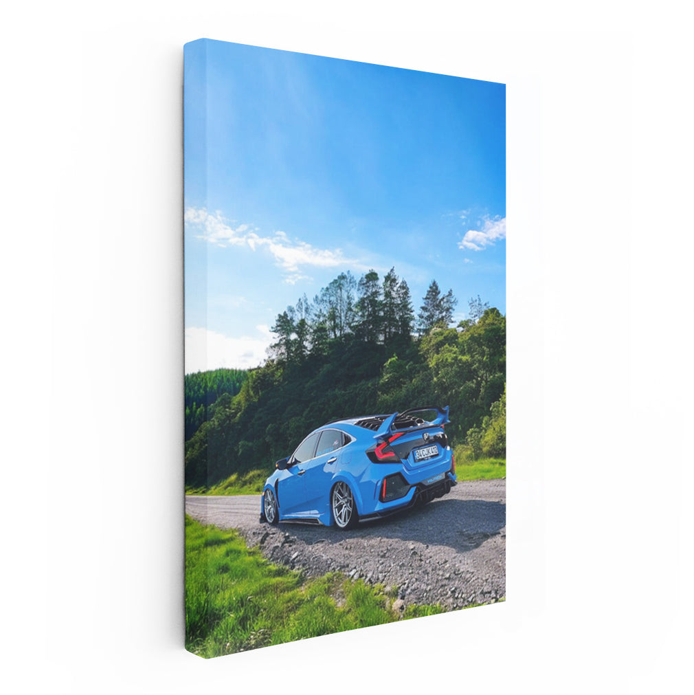 Honda Civic Blue in Nature - Elegance Meets Adventure