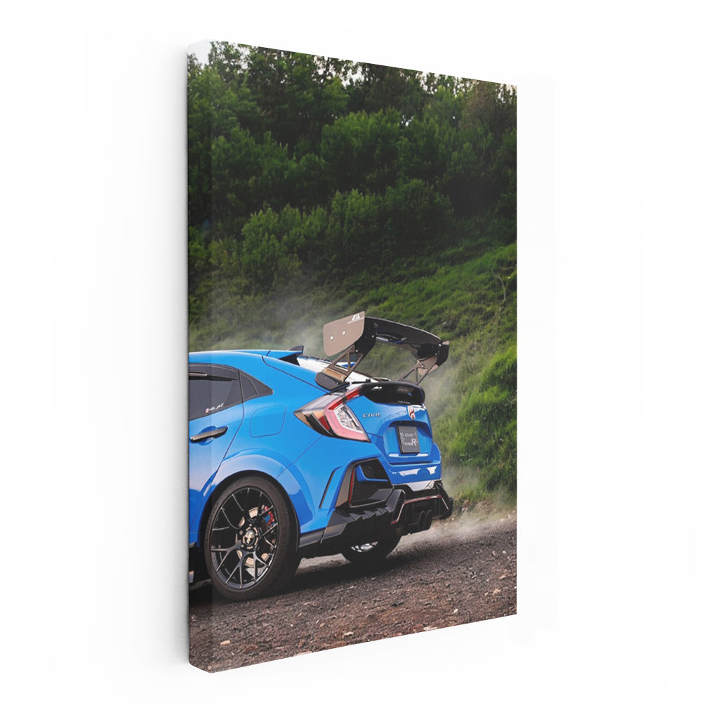Honda Civic in Blue: Urban Style Meets Nature's Serenity