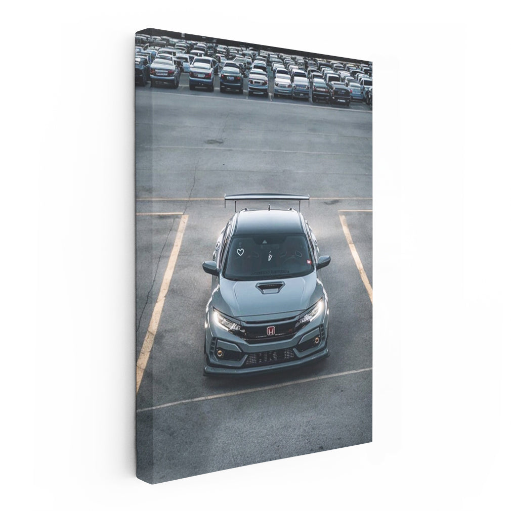 Honda Civic Gray Parking - Sleek and Stylish Ride