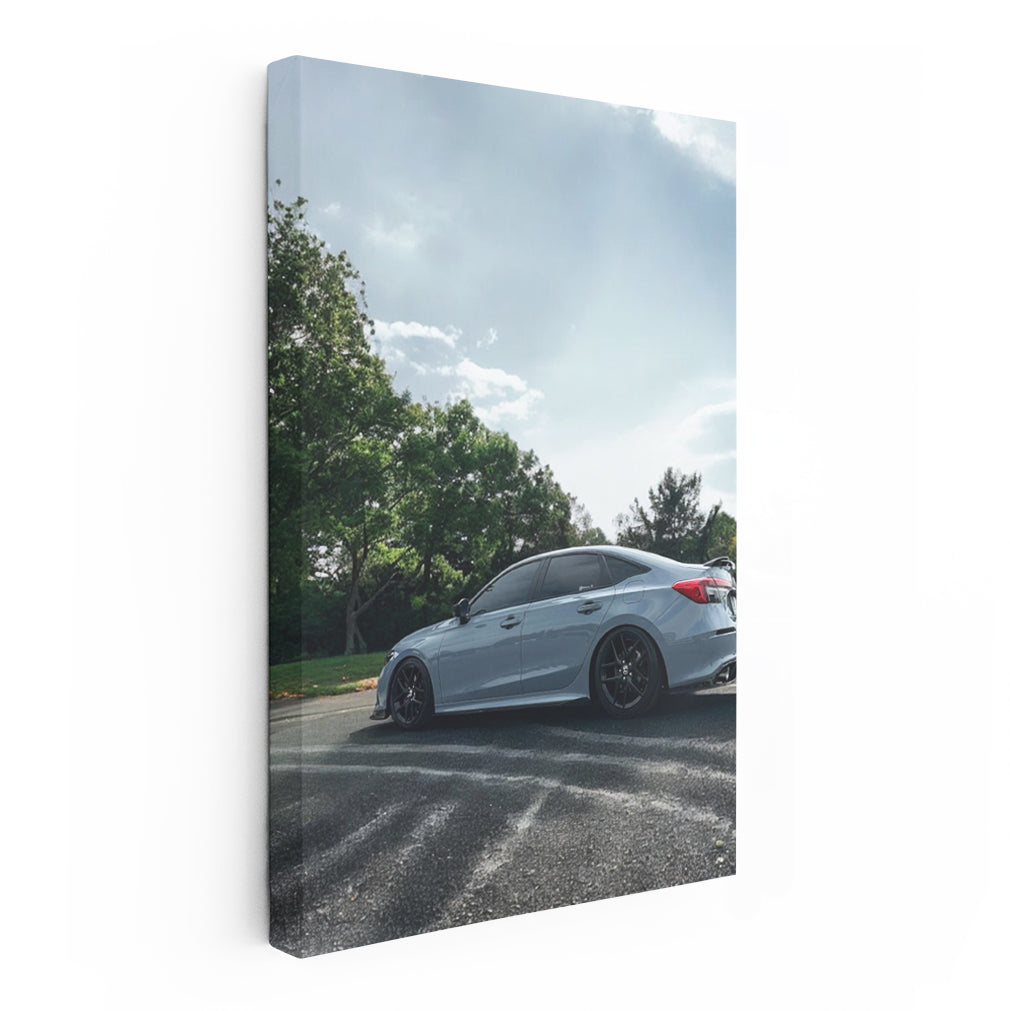Honda Civic in Natural Setting - Stylish and Efficient