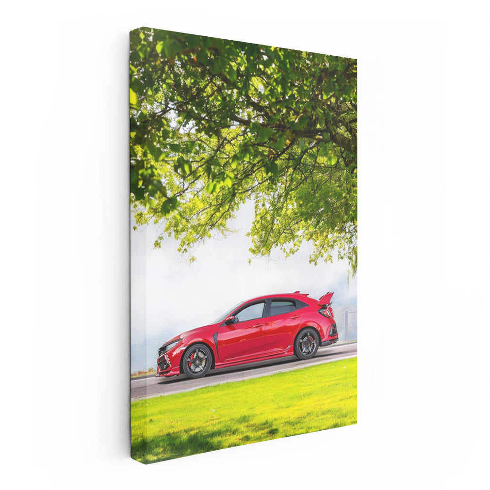 Red Honda Civic Roaming Freely in Nature - Timeless Classic