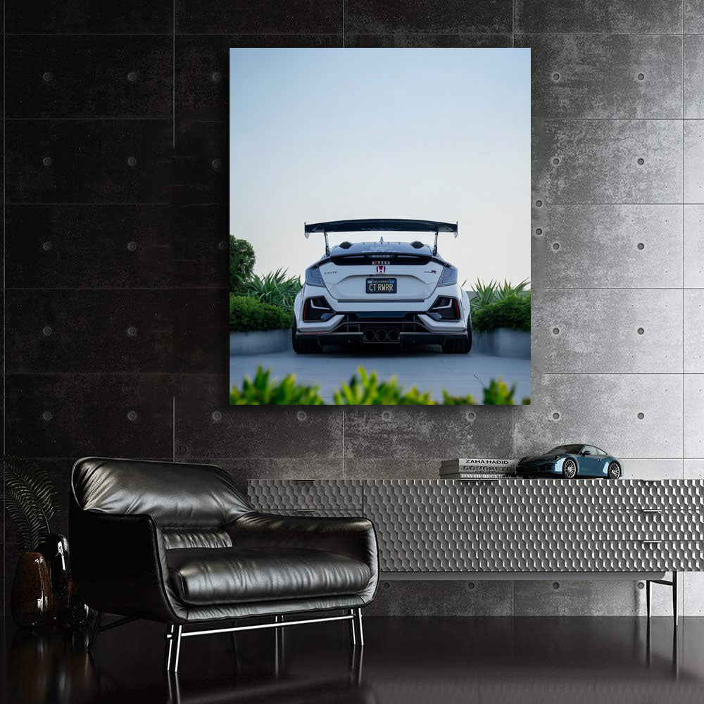 Honda Civic in White - Parked Elegance - Reliable and Stylish