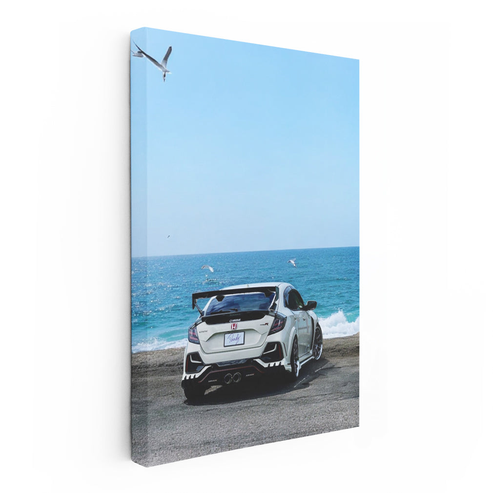 Honda Civic by Ocean - Sleek and Stylish Ride