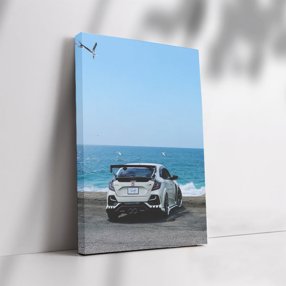 Honda Civic by Ocean - Sleek and Stylish Ride