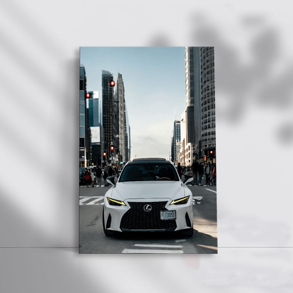 Sleek White Lexus IS 300 F SPORT Gliding Through Urban Streets