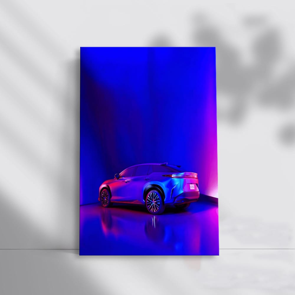 Vibrant Neon Lexus RZ 450e - Futuristic Luxury Ride