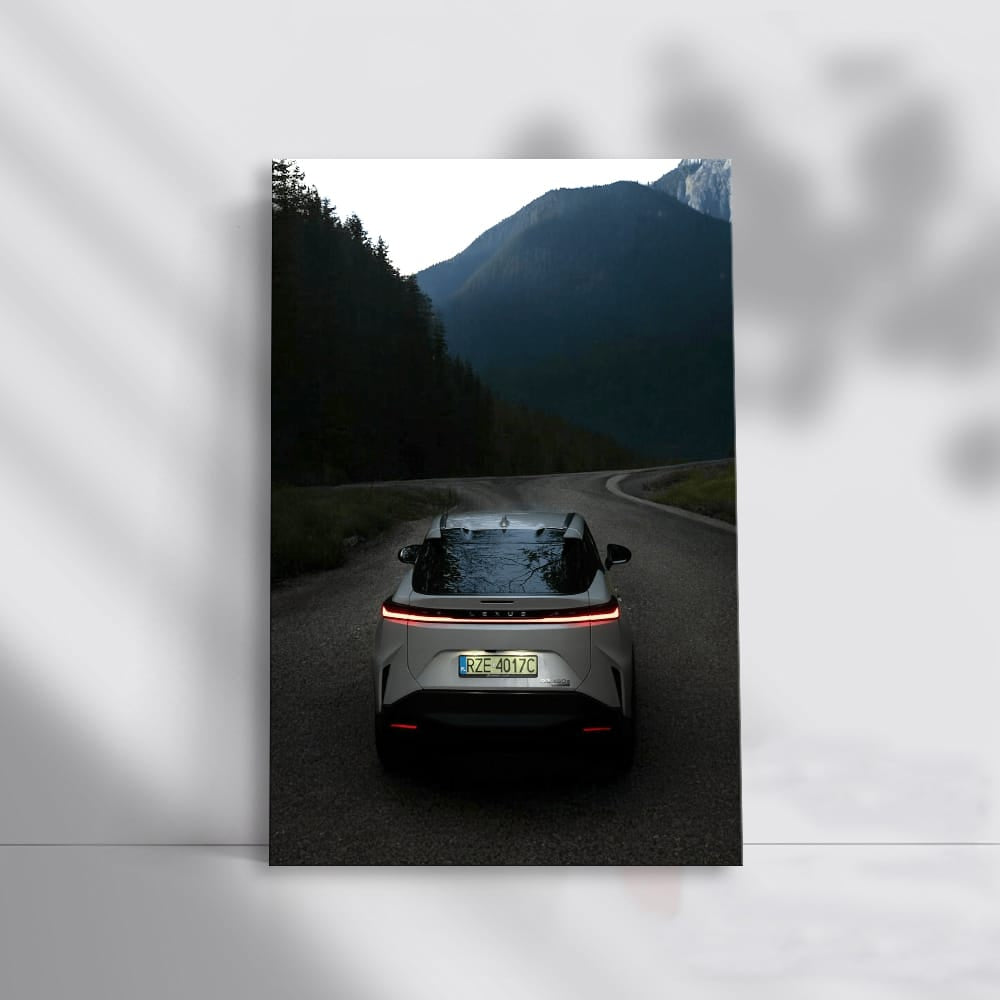 Lexus RZ in Majestic Mountain Setting - Elegance Redefined