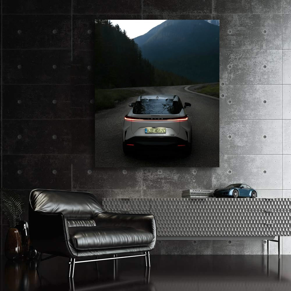 Lexus RZ in Majestic Mountain Setting - Elegance Redefined