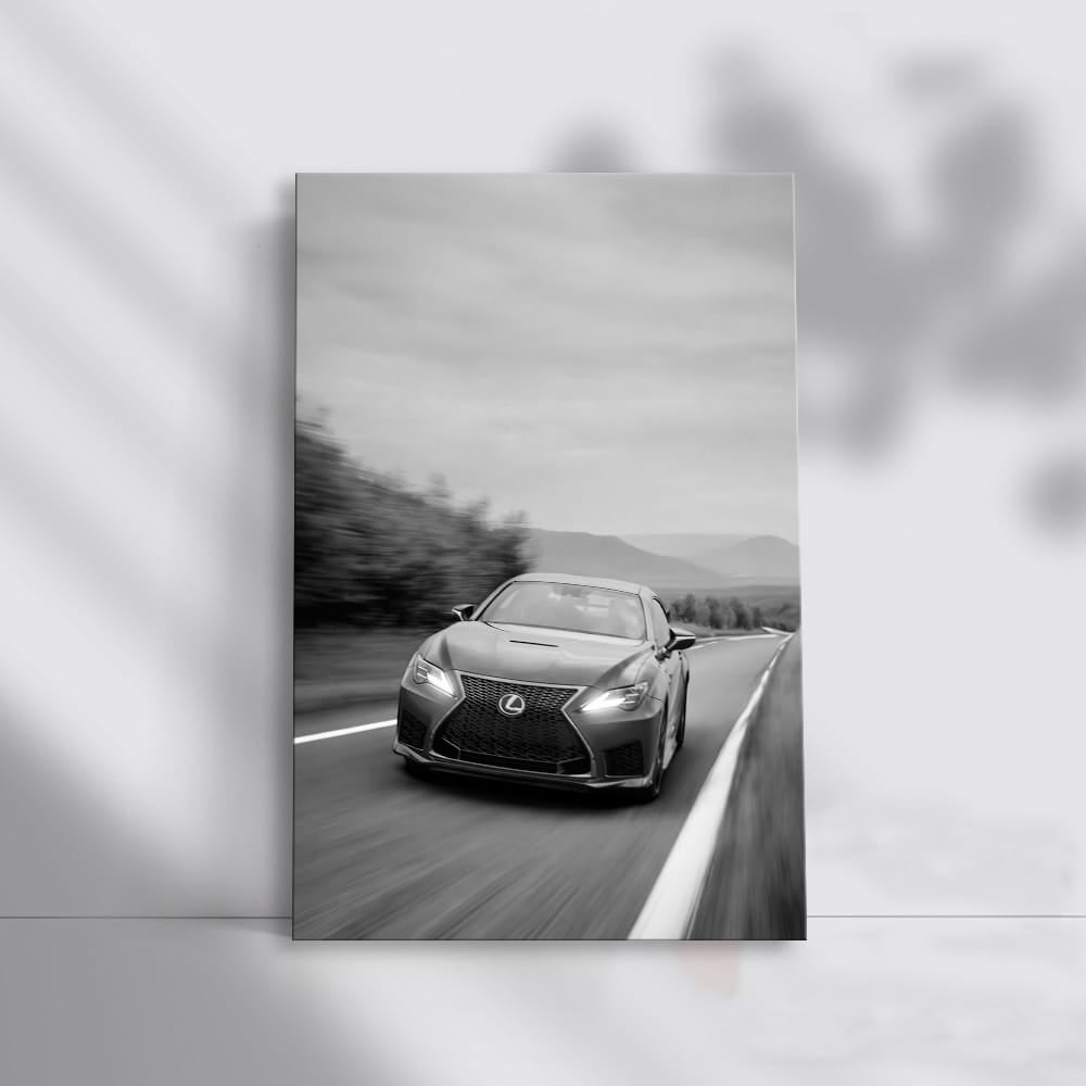 Sleek Lexus Black and White on Highway - Elegance in Motion