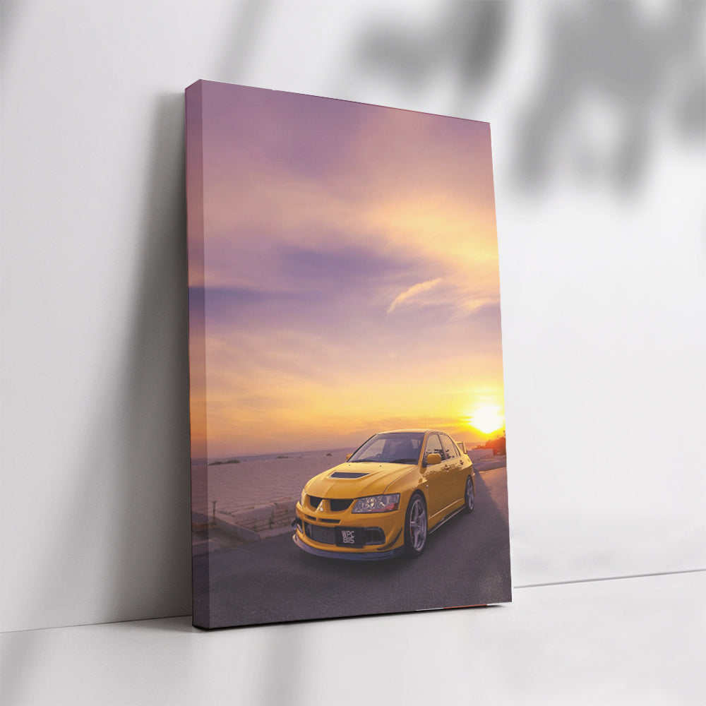 Mitsubishi Lancer at Sunset - Sleek and Sporty Ride