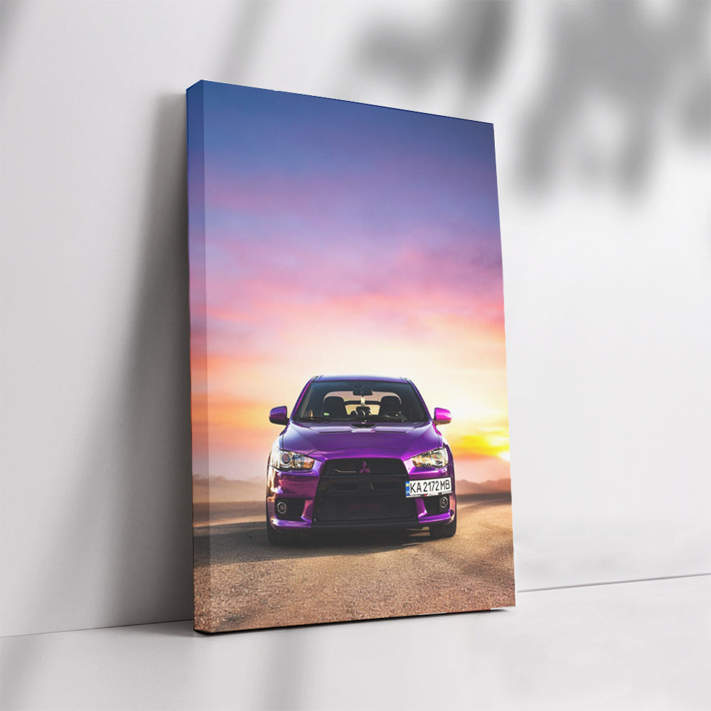 Purple Mitsubishi Lancer at Sunset - Stylish Performance