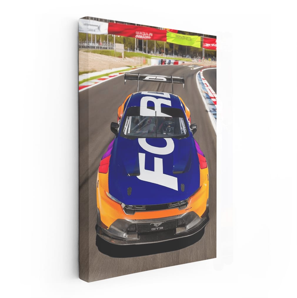 Mustang GT3 Racing on Sports Track - Power and Precision