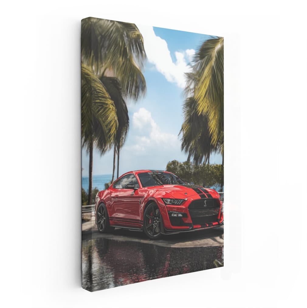 Shelby GT500 Mustang Roaring on Beach - Power Unleashed