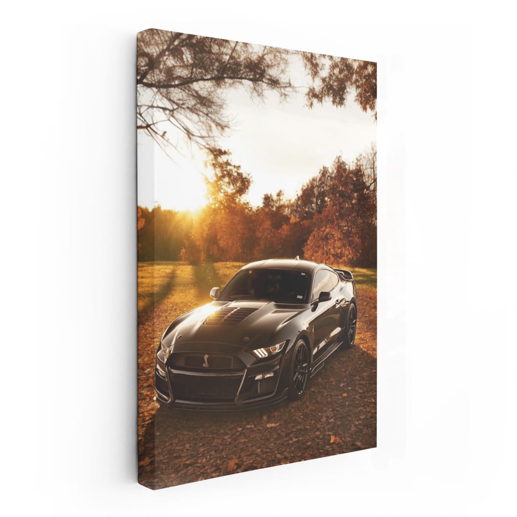Mustang with Autumn Sunset - Classic Icon of Power