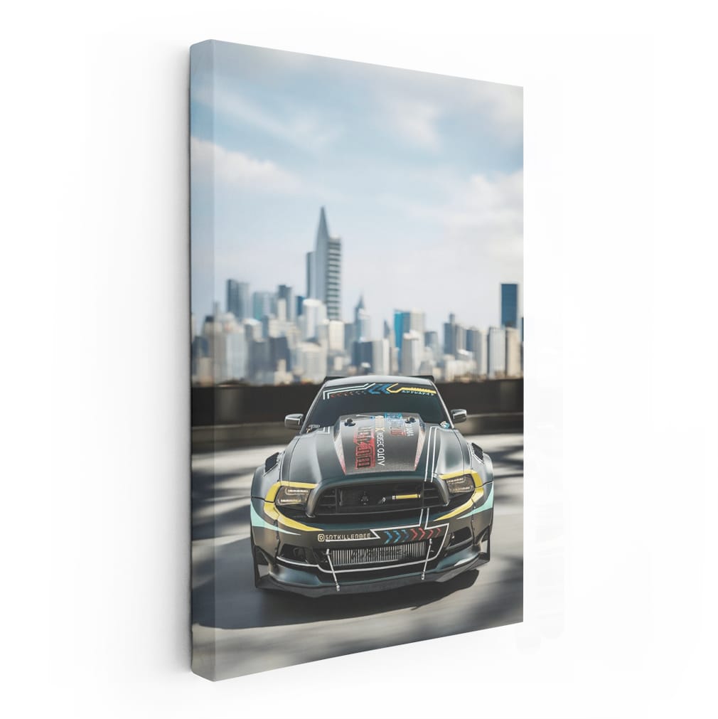 Urban Mustang with Cityscape - Bold American Icon