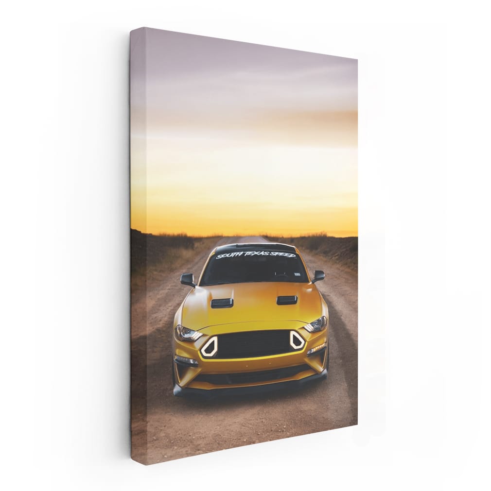 Sunset Mustang - Iconic Beauty in Motion