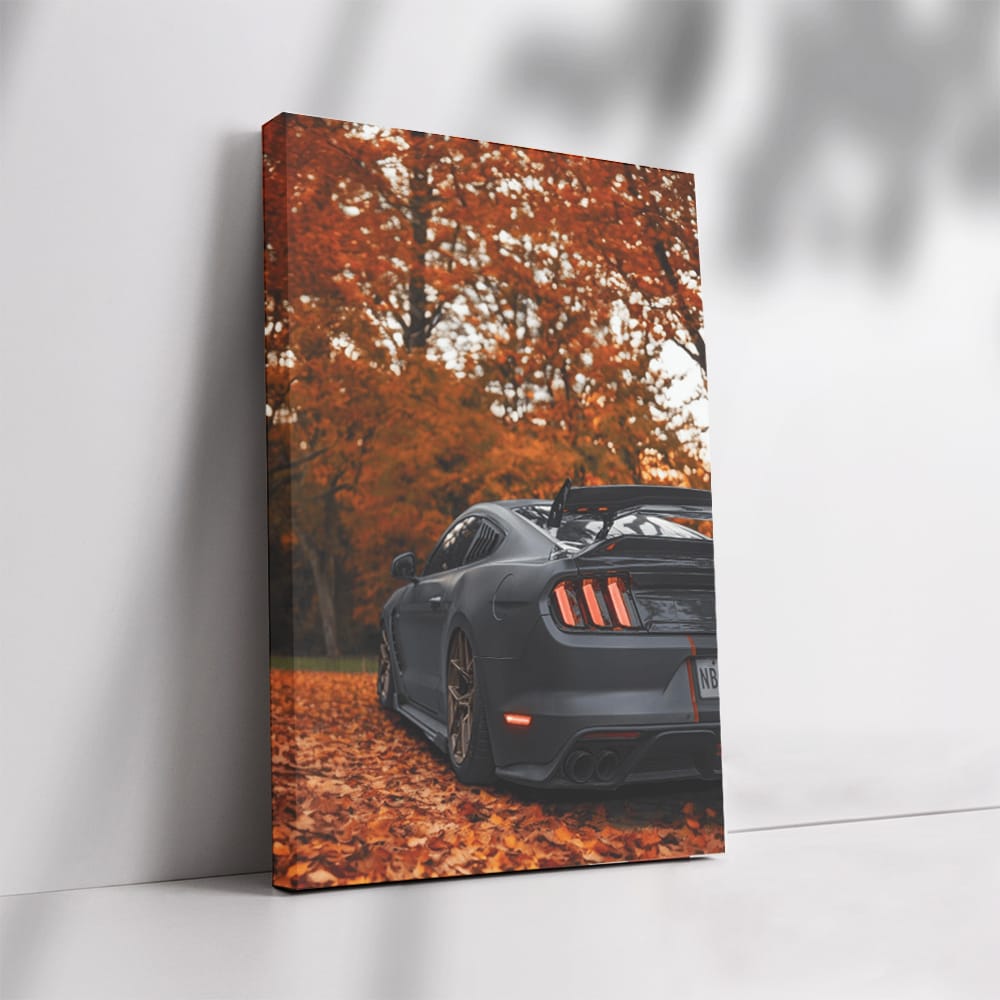Autumn Forest Mustang - Power and Elegance in Nature