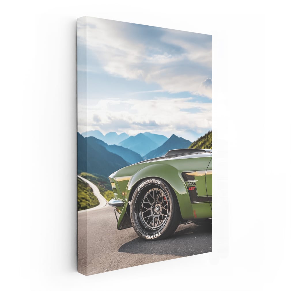 Green Mustang Adventure in Mountains - Power and Freedom