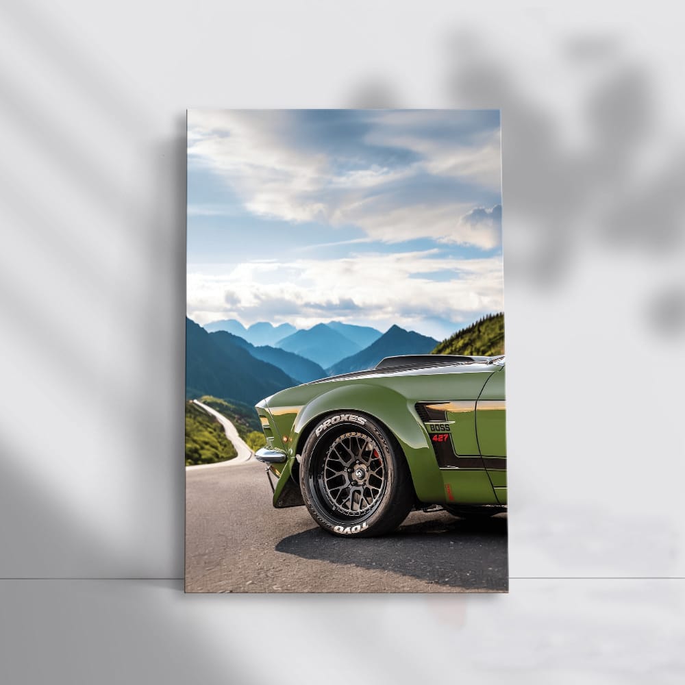 Green Mustang Adventure in Mountains - Power and Freedom