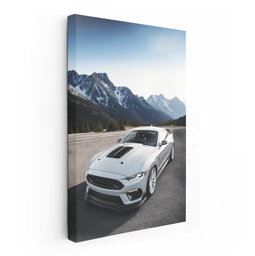 Grey Mustang Conquers Mountain Roads - Power Unleashed