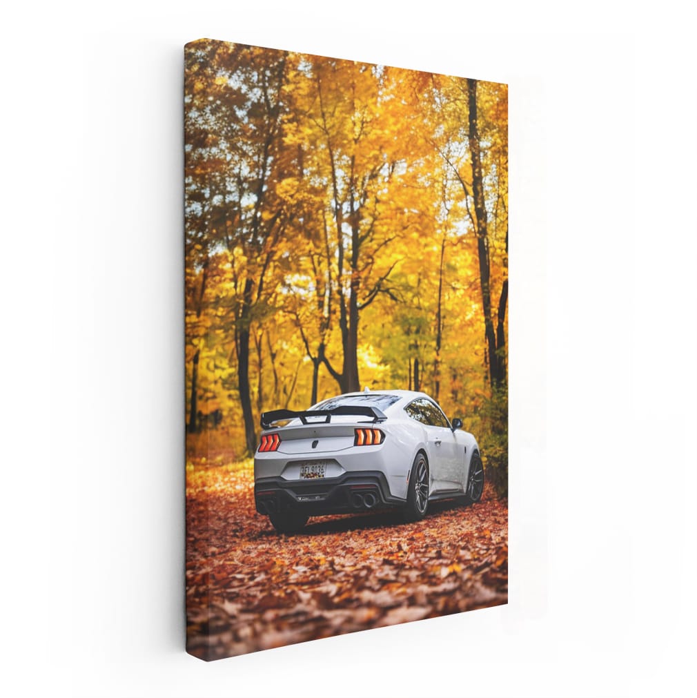 Autumn Forest Mustang - Power and Elegance in Motion