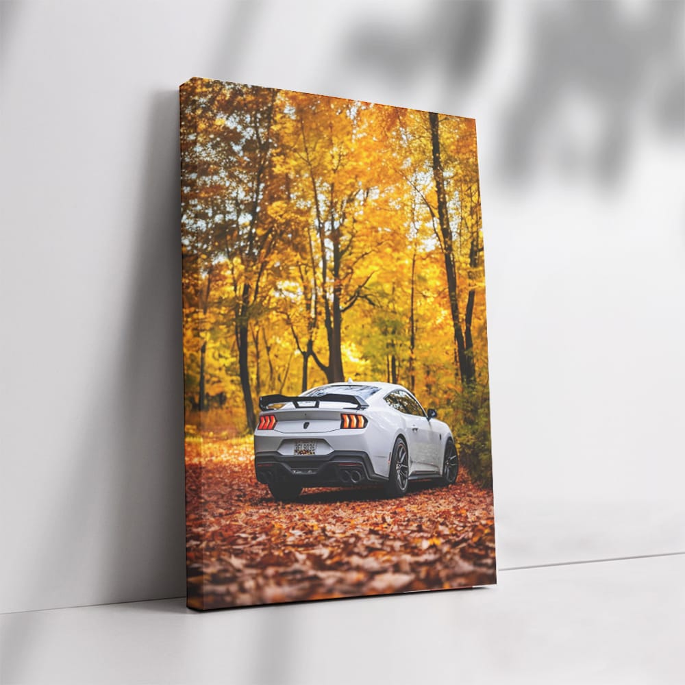 Autumn Forest Mustang - Power and Elegance in Motion