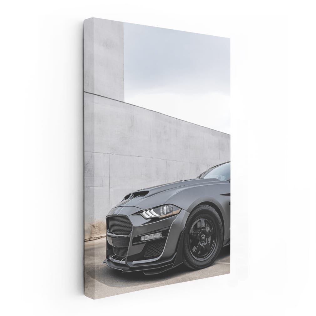 Mustang Shelby GT 500 Against Concrete Wall - Power Unleashed