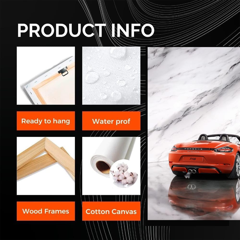 Red Porsche 718 Boxster S - Marble Finish, Sporty Elegance