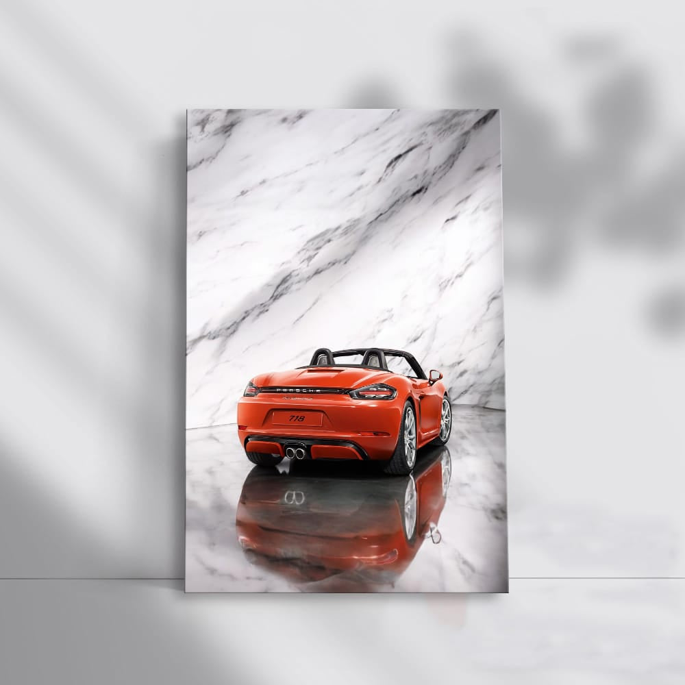 Red Porsche 718 Boxster S - Marble Finish, Sporty Elegance