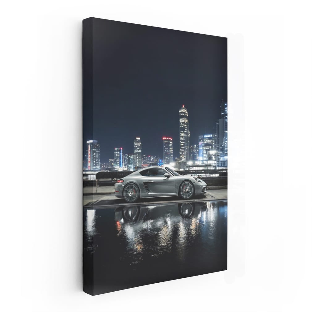 Nighttime Drive: Porsche 718 Cayman - Sleek and Powerful