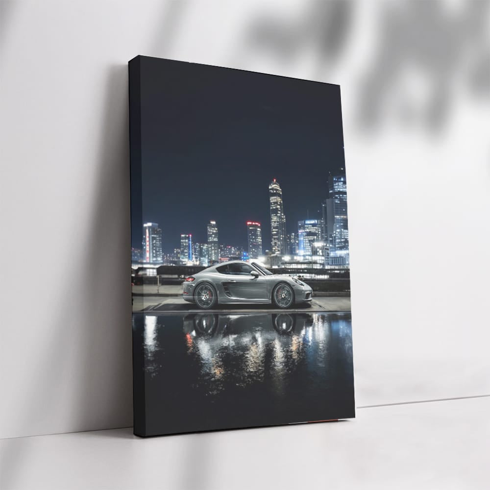 Nighttime Drive: Porsche 718 Cayman - Sleek and Powerful