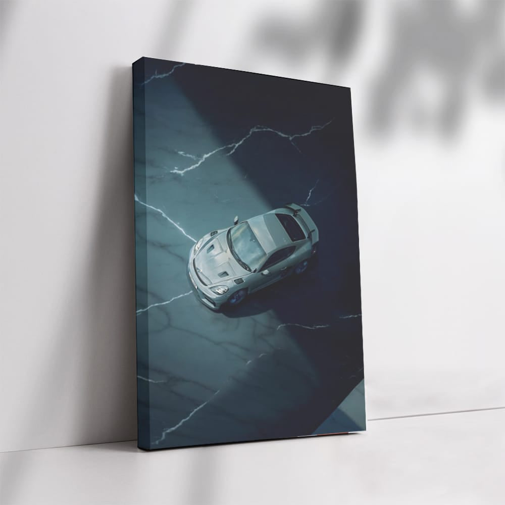 Porsche 718 Cayman Against Marble Backdrop - Speed and Elegance
