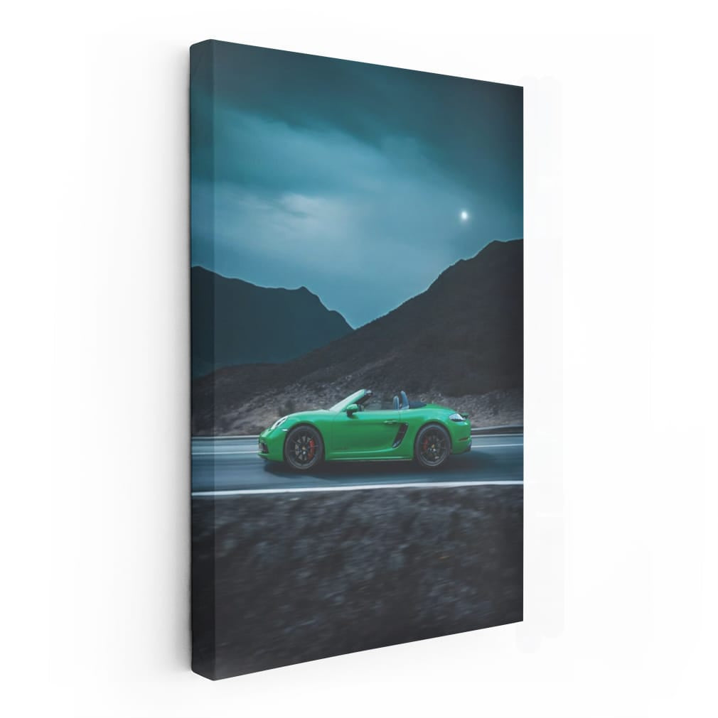 Green Porsche 718 at Dusk in Mountains - Pure Driving Thrill