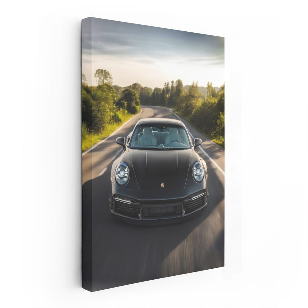 Black Porsche 911 Speedster Cruising Swiftly - Ultimate Thrill