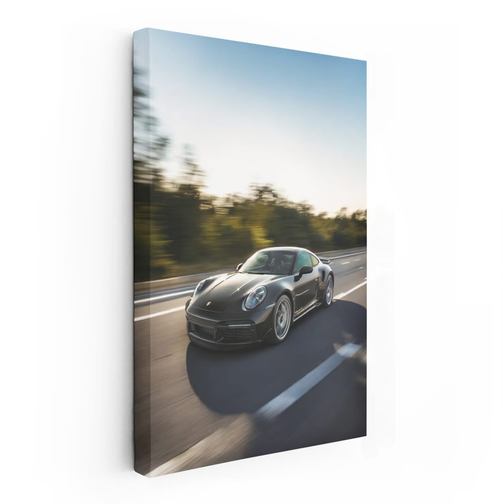 Black Porsche 911 Speedster Cruising - Sleek & Powerful Icon
