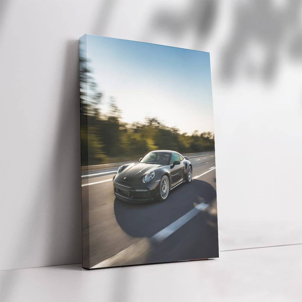 Black Porsche 911 Speedster Cruising - Sleek & Powerful Icon