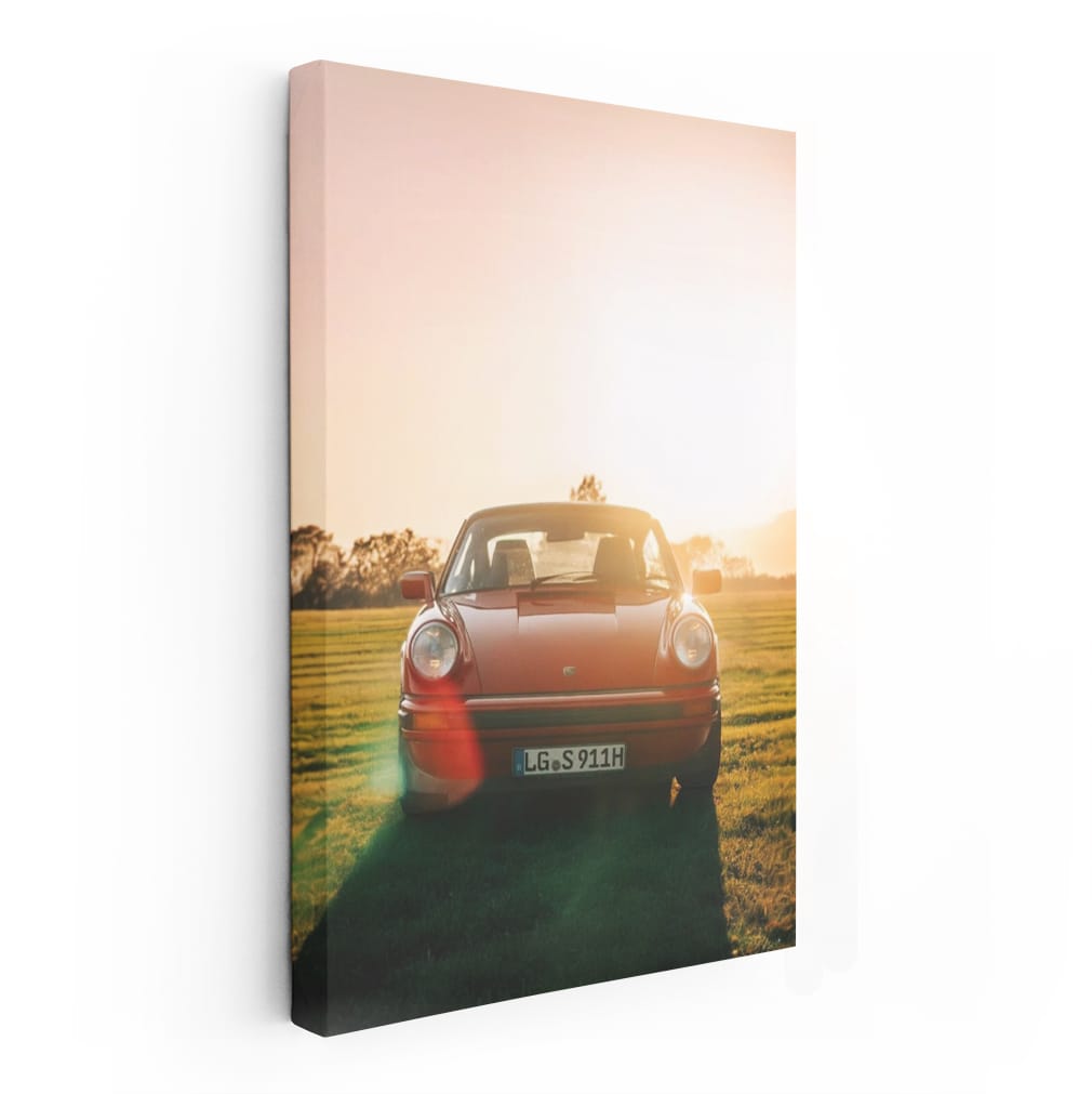 Classic Porsche 911 in Sunset Field - Timeless Elegance