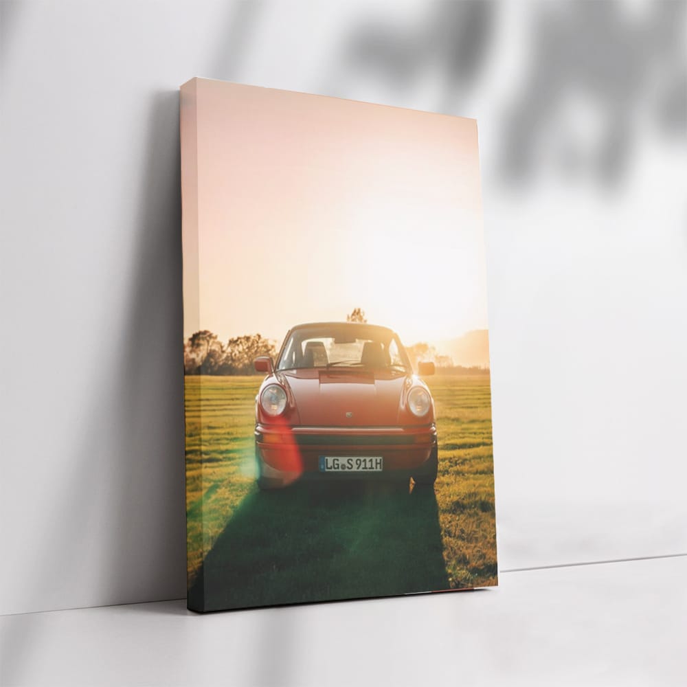 Classic Porsche 911 in Sunset Field - Timeless Elegance