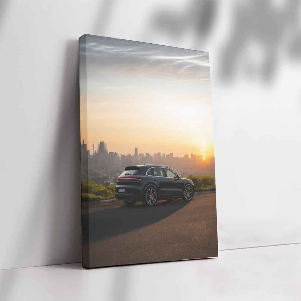 Porsche Cayenne S Sunset Cityscape - Urban Elegance