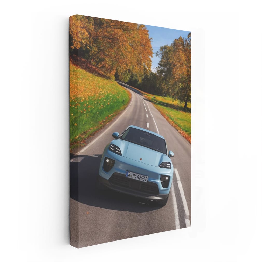 Blue Porsche Macan in Nature - Stylish Adventure SUV