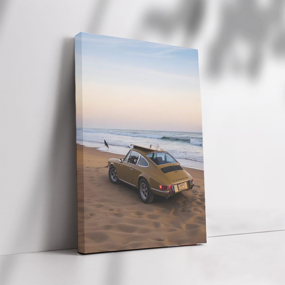 1970 Porsche 911T on Beach - Classic Elegance in Motion