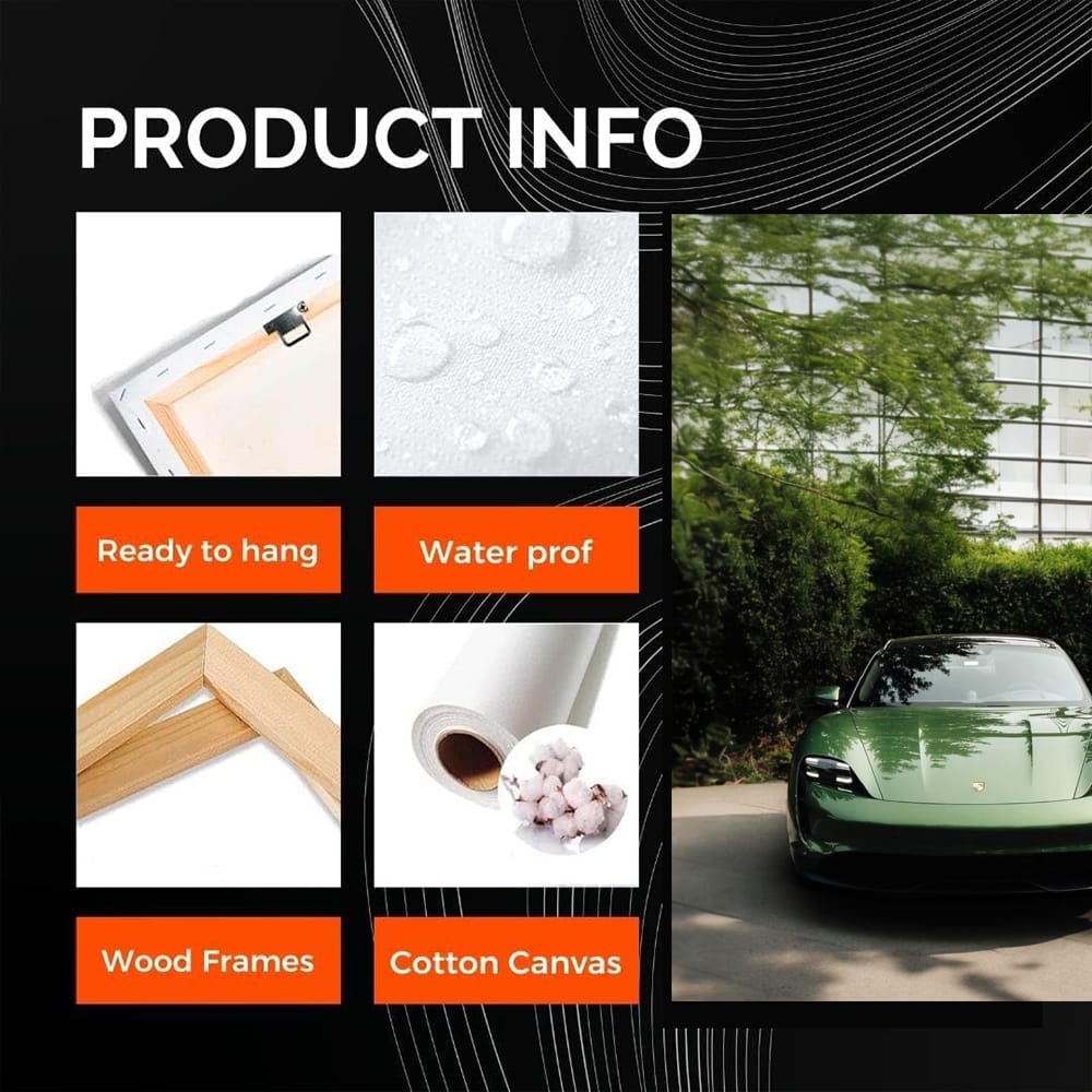 Vibrant Green Porsche by Glass Building - Sleek Style in Motion