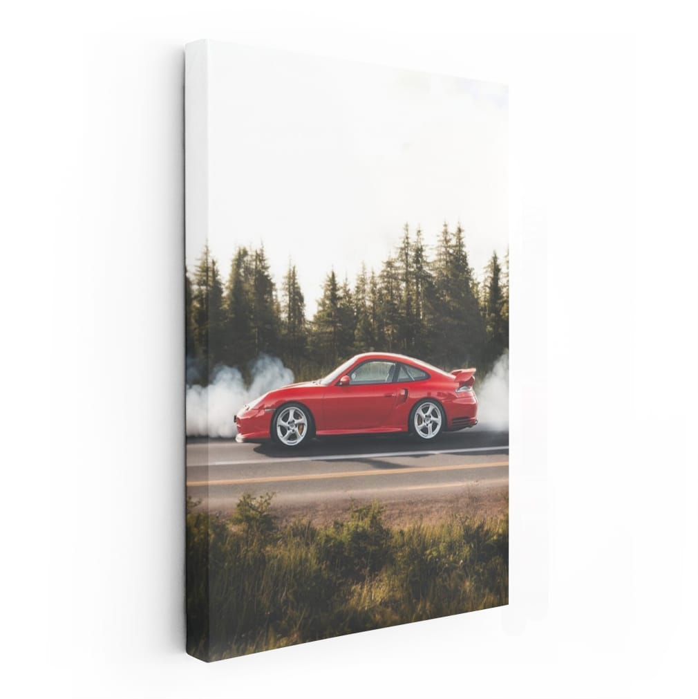 Red Porsche with Smoke - Dynamic Elegance in Motion