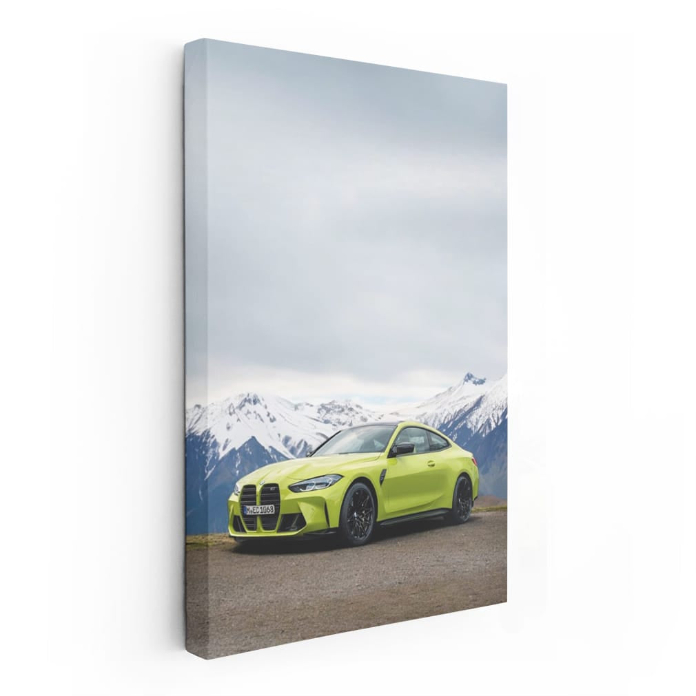 Sao Paulo Yellow BMW M4 in Snowy Mountains - Bold Elegance
