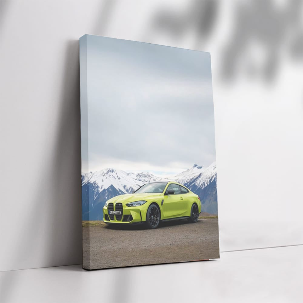 Sao Paulo Yellow BMW M4 in Snowy Mountains - Bold Elegance