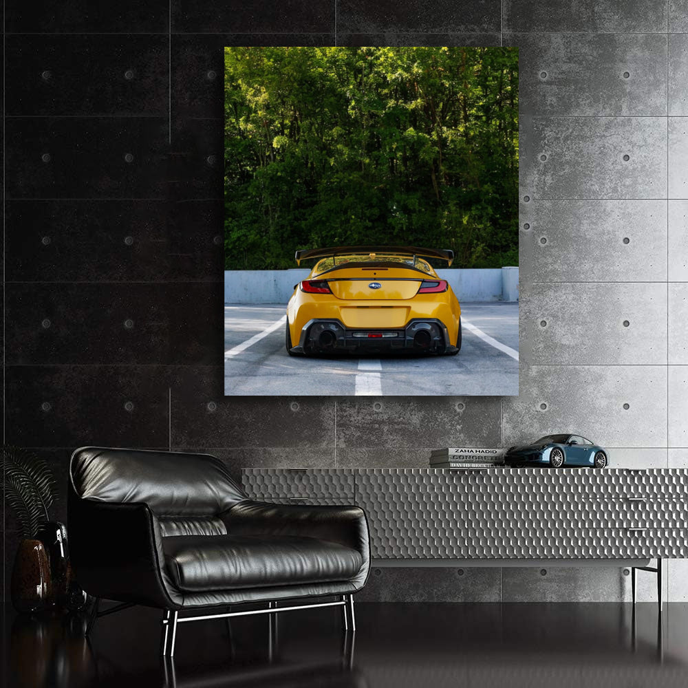 Subaru BRZ in Yellow: Sporty Elegance in Parking Lot