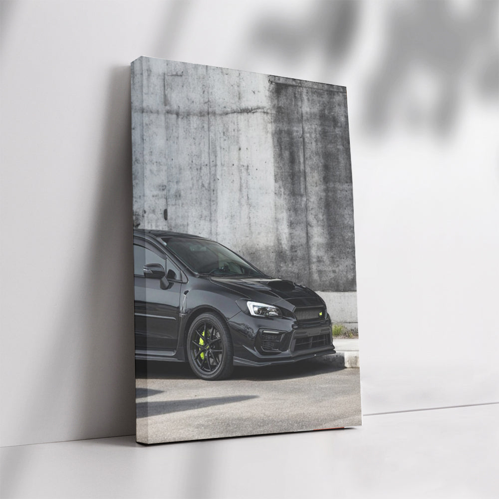 Black Subaru WRX by Concrete Wall - Bold Performance Icon